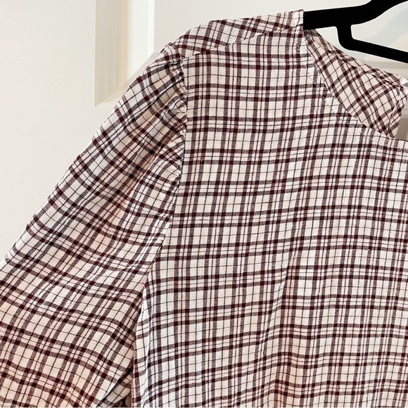 New Treasure & Bond Nordstrom Linen Blend Blouse in Wickwillow Plaid - Picture 3 of 8